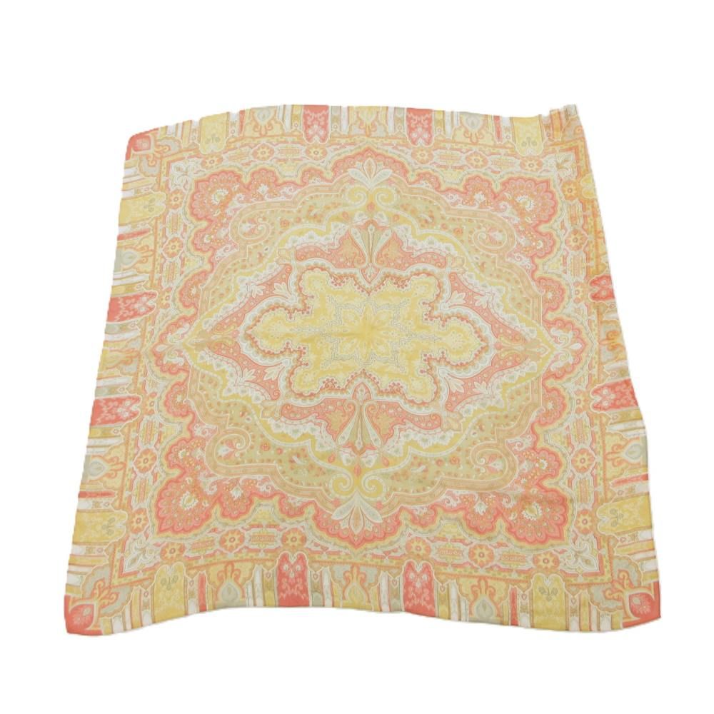 エトロ ETRO ストール オレンジ マルチカラー 絹 シルク ペイズリー柄