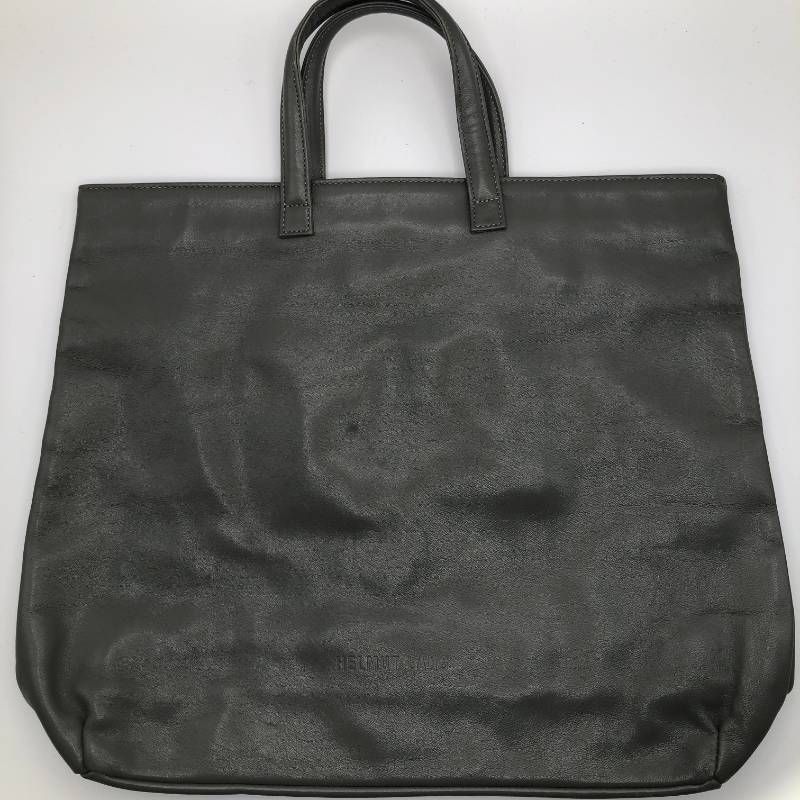 タ HELMUT LANG ヘルムートラング 男女兼用 ロゴ型押しレザートートバッグ 希少 中古品