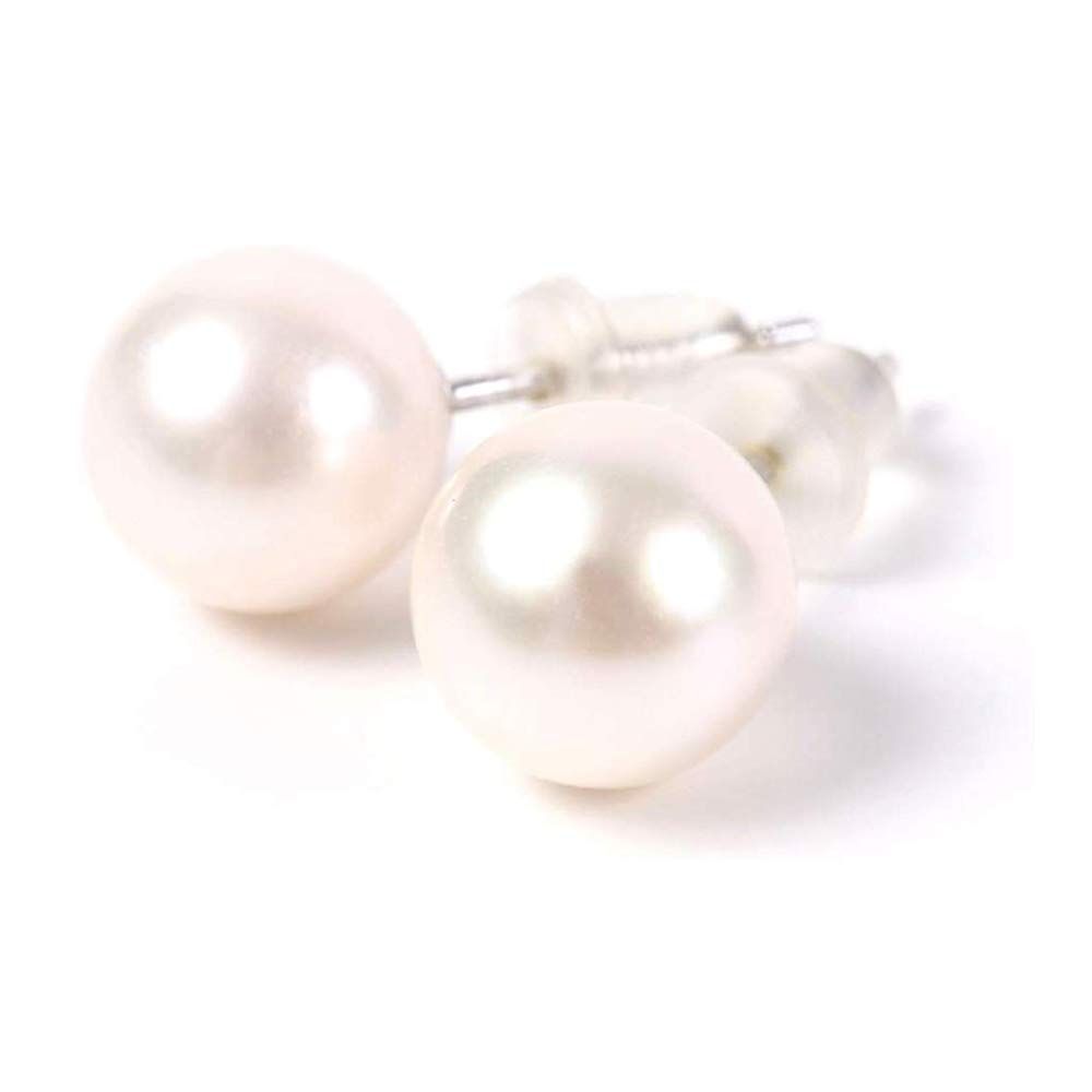 PLUSTER 花珠真珠 ピアス 一粒 SV925 (宇和島 真珠 本物 8mm-9mm) あこや パール 冠婚葬祭用 卒業式 入学式 (ギフト ボックス セット)/ レディース メンズ ジュエリー アクセサリー 誕生日 プレゼント