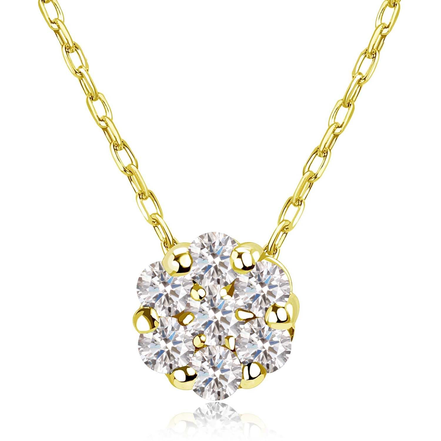 [ララクリスティー] ネックレス ダイヤモンド ダリア フラワー 0.1ct ゴールド K18 18金 lp51-0002-yg 49,104円