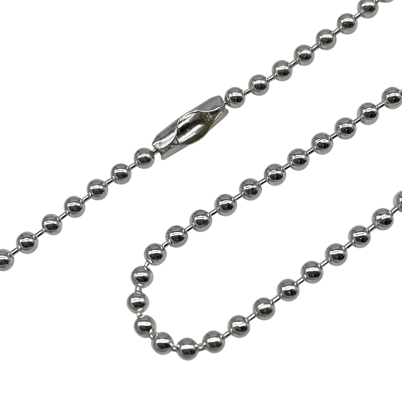 [ゴロクロ] 925シルバー製 ボールチェーン 銀 ペンダント メンズ カスタム パーツ アクセサリー 素材 ＜シルバー＞ チェーン/サイズ選択可 (60cm)