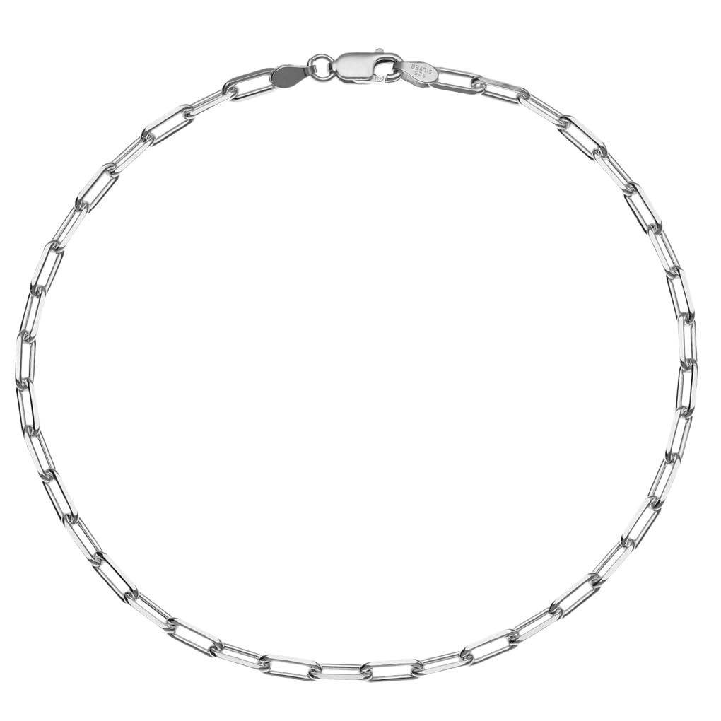 [新宿銀の蔵] シルバー925 シンプル 4面カット 長あずきチェーン アンクレット 26cm 銀 足首 足 夏 海 さわやか メンズ