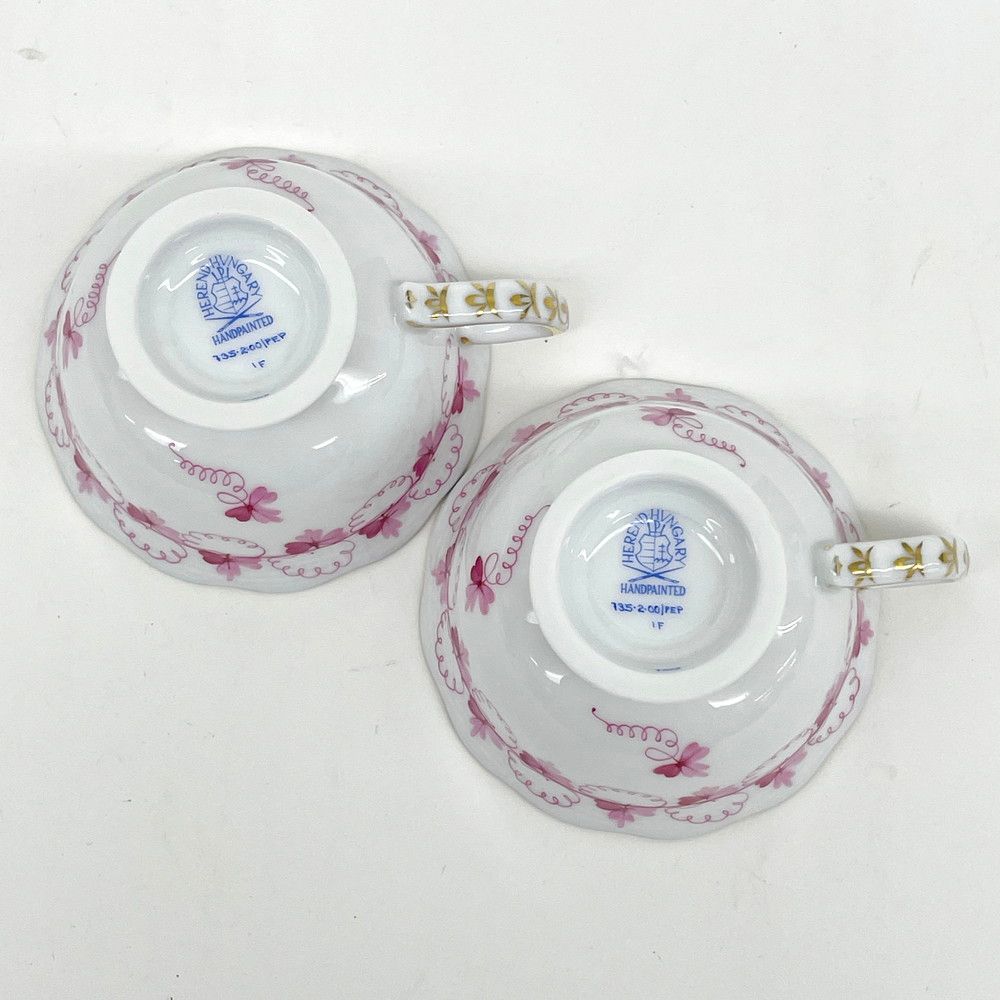 ヘレンド HEREND ティーカップ 2客セット パセリ・ピンク PEP - メルカリ