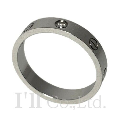 CARTIER　カルティエ　ラブ　リング　スモールモデル　B4050558　750WG　1Pダイヤモンド0.02ct　＃58　指輪　18号　Au750　K18WG　ホワイトゴールド　18金　1ポイント　1石　ビスモチーフ　LOVE【中古】【87971】