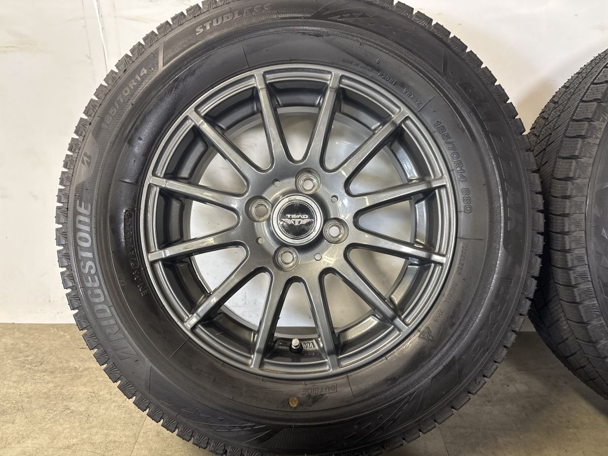 バリ溝】Weds TEAD 14in 5.5J +42 PCD100 ブリヂストン ブリザック