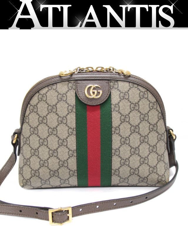 グッチ GUCCI オフィディア ショルダーバッグ シェリー PVC×レザー ブラウン 499621 【75441】