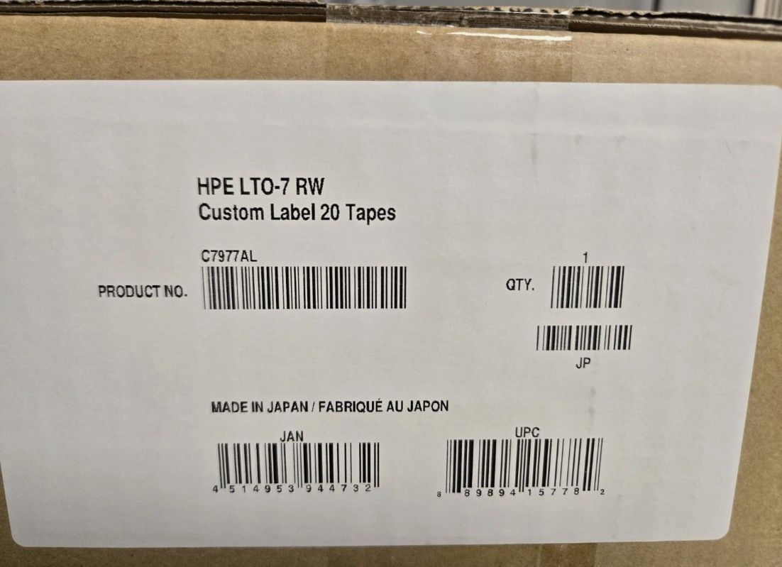 HP / HPE LTO7 テープ C7977A (20個セット) Ultrium 15TB バックアップテープ 114,900円