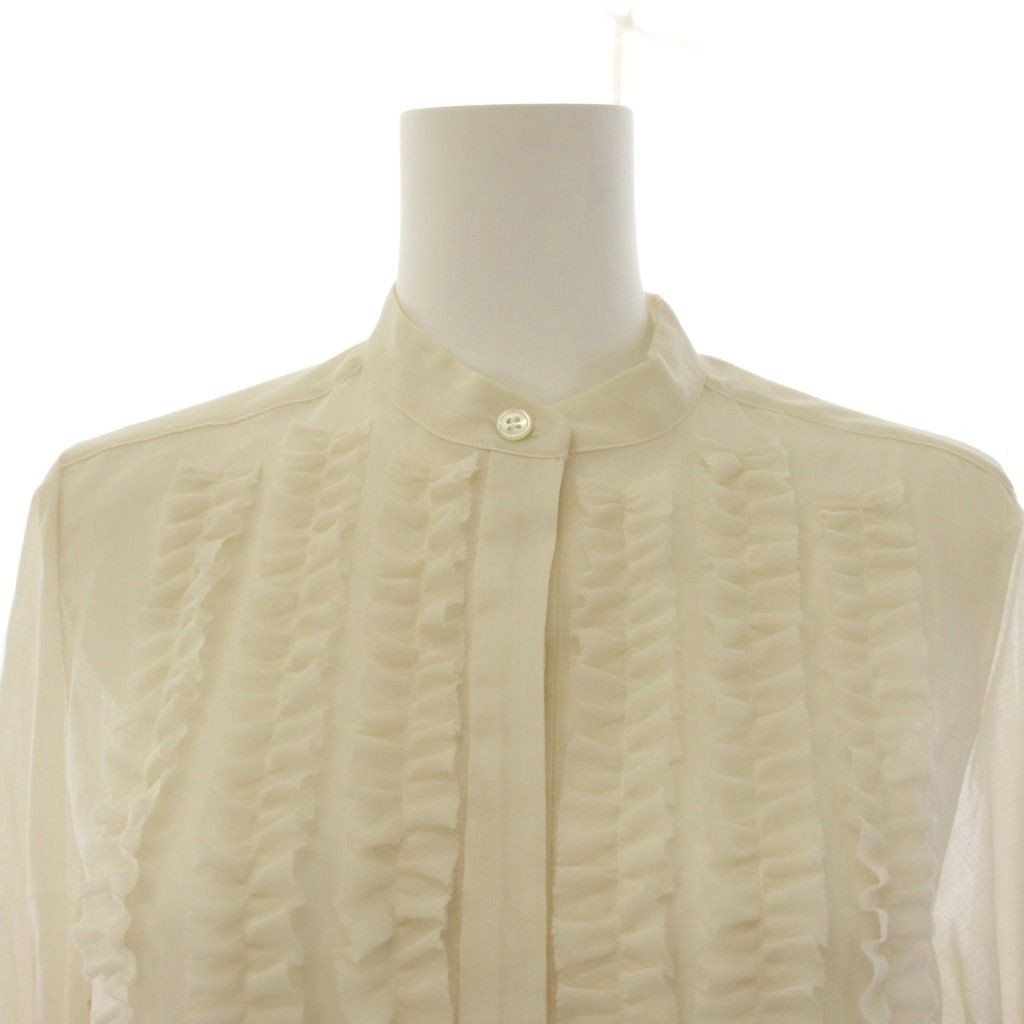 ベイジ BEIGE 24AW MOYE フリルブラウス シャツ 長袖 2 アイボリー