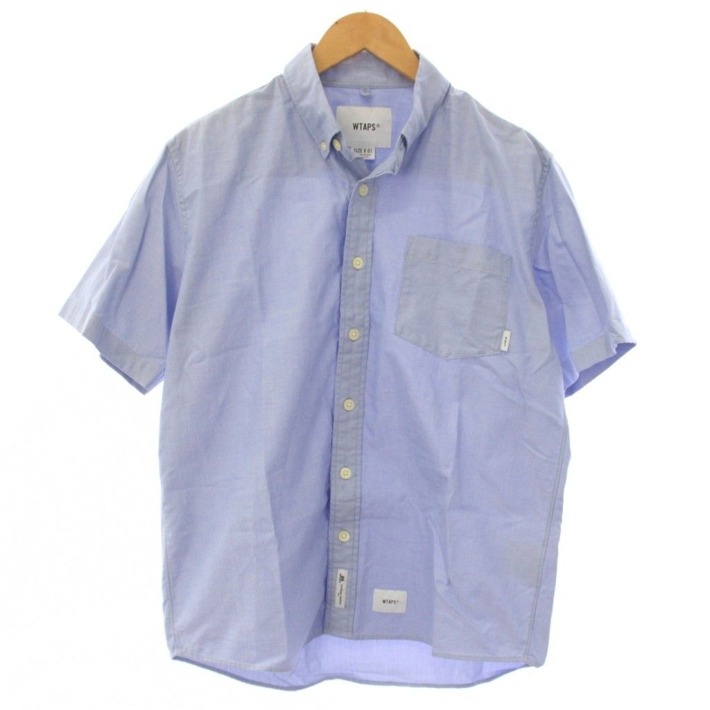 ダブルタップス WTAPS THOMAS MASON 20SS BD SS SHIRT COTTON OXFORD シャツ 半袖 01 青 ブルー 201WVDT-SHM04 /TK ▲H