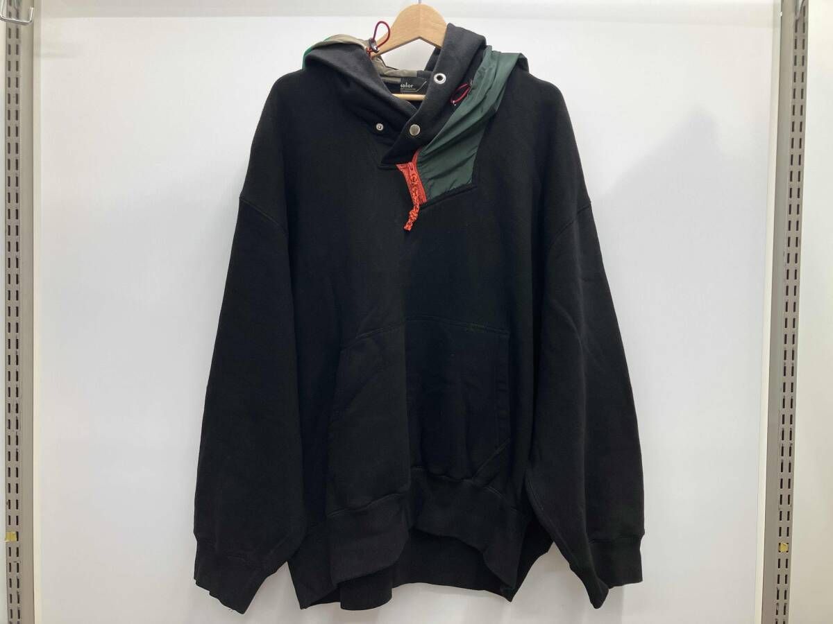 kolor カラー プルオーバーパーカー 22WCM-T08206 サイズ3 ブラック 黒 春秋冬