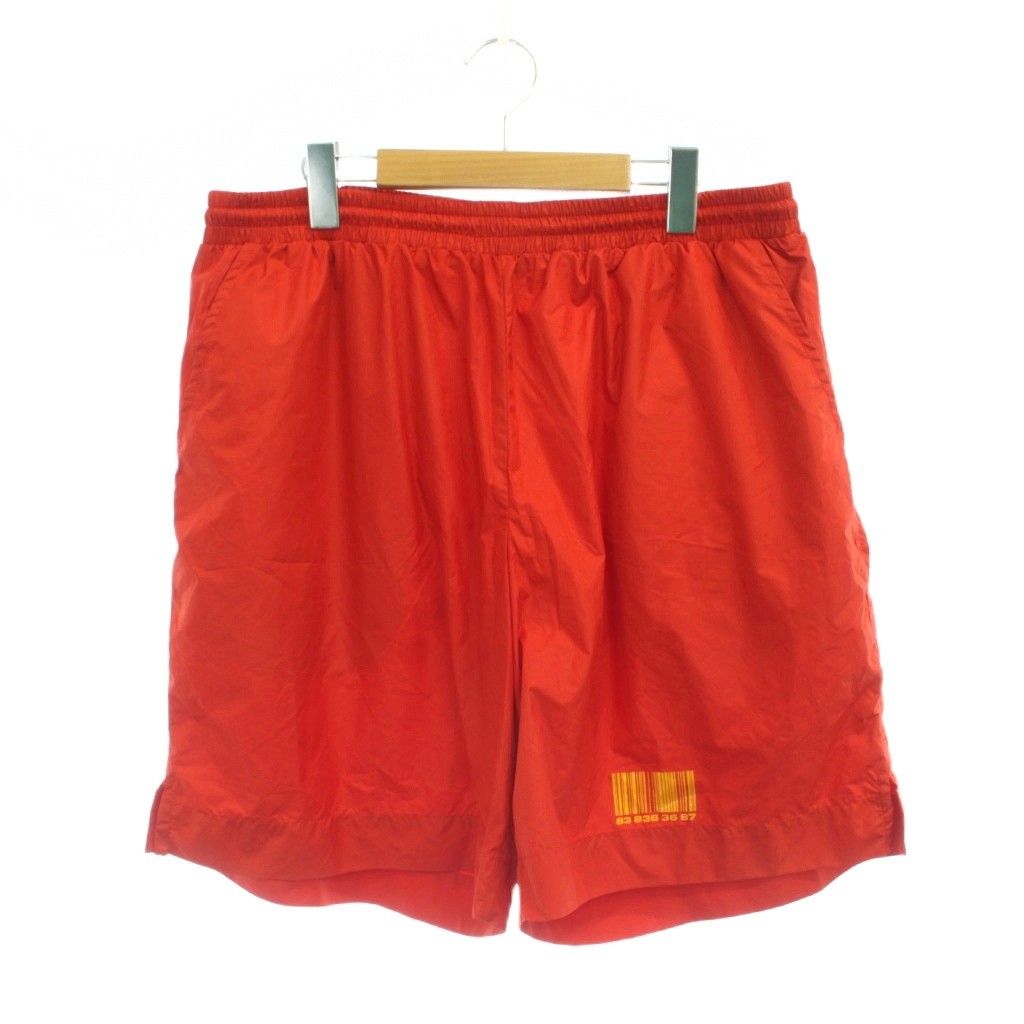 VTMNTS BARCODE WIDE SHORTS パンツ XL 赤 無地 ドローストリング バーコードプリント VL12PA650R /JP