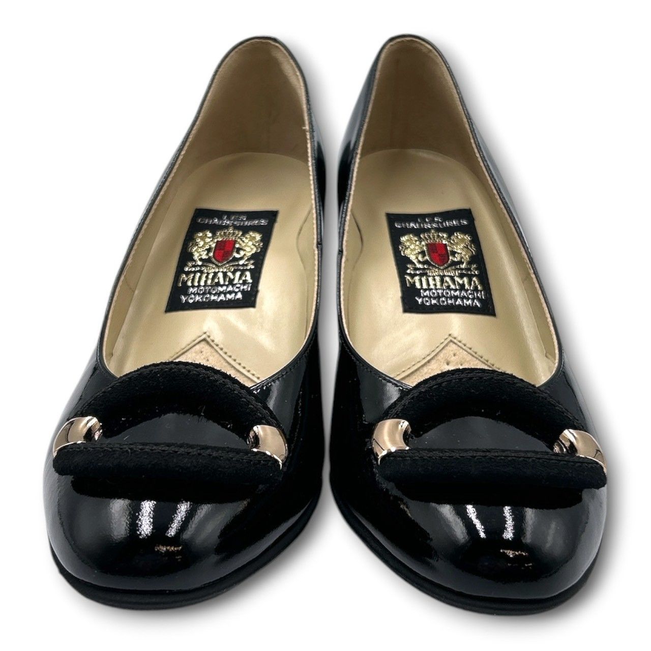 美品 MIHAMA ミハマ パンプス シューズ エナメル ブラック 黒 サイズ