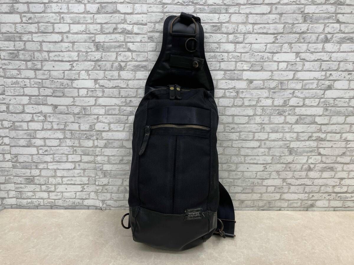 人気 PORTER HEAT ボディバッグ 黒 ワンショルダー スリングバック PORTER ポーター HEAT ヒート スリングショルダーバッグ ワン