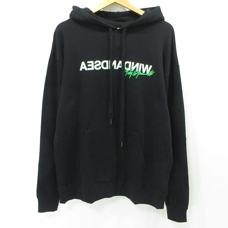 【三重本店】 中古 WIND AND SEA × YOUJI YAMAMOTO | ウィンダンシーウインダンシー × ヨウジヤマモト パーカー ×WILDSIDE WS‐22WSHD‐01 ブラック サイズ：3 【103】