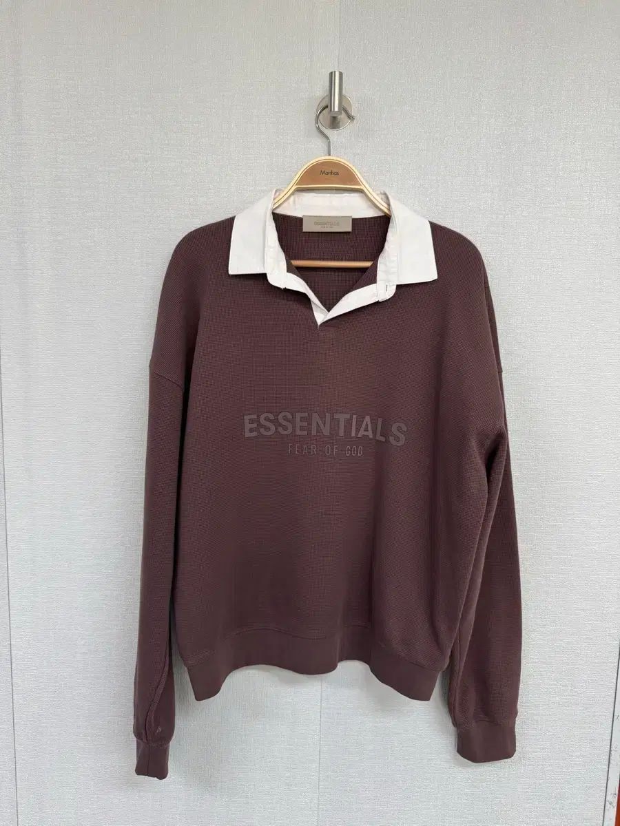エッセンシャルズ フィアオブゴッド ワッフル ヘンリー ラグビー 長袖 Tシャツ