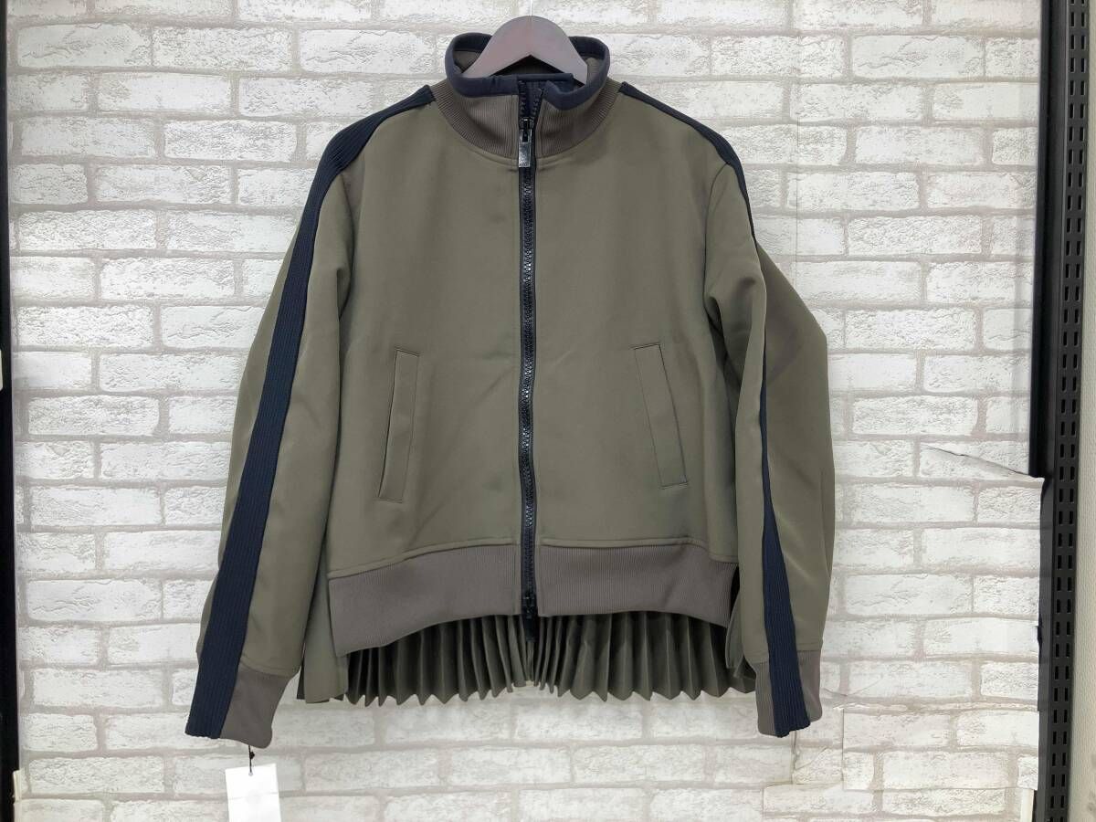 sacai Matelasse Twill Blouson SCW-315 サカイ マトラッセ ツイルブルゾン プリーツ トラックジャケット カーキ レディース サイズ3