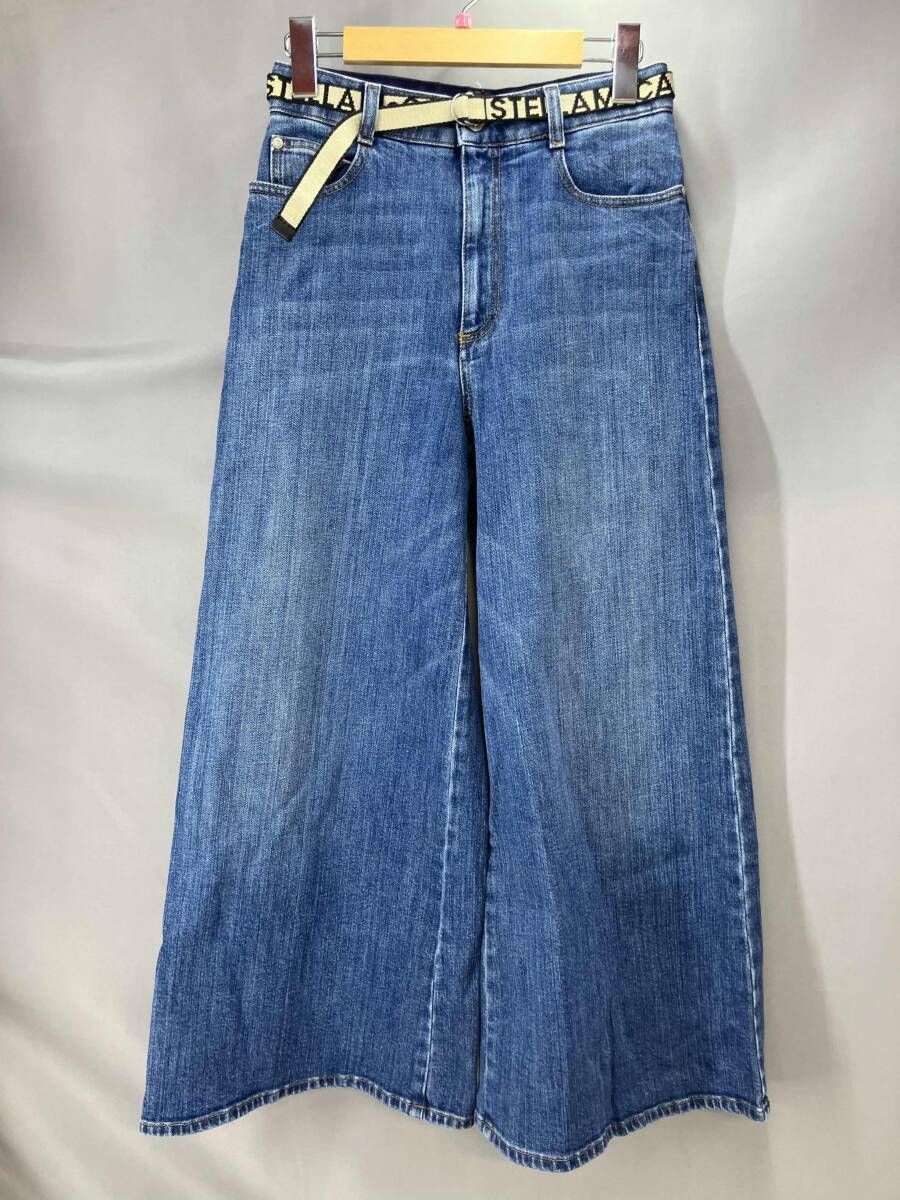 ★ Stella McCartney ステラマッカートニー ワイドデニムパンツ ロゴベルト付き サイズ26 ブルー系 通年