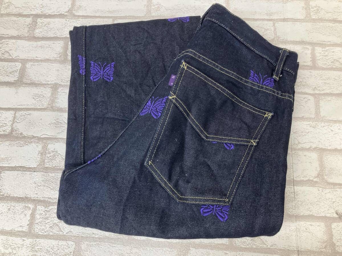 needles Rigid Straight Jeans KP149 ニードルス リジッド ストレートジーンズ パピヨン刺繍 デニムパンツ インディゴ メンズ S