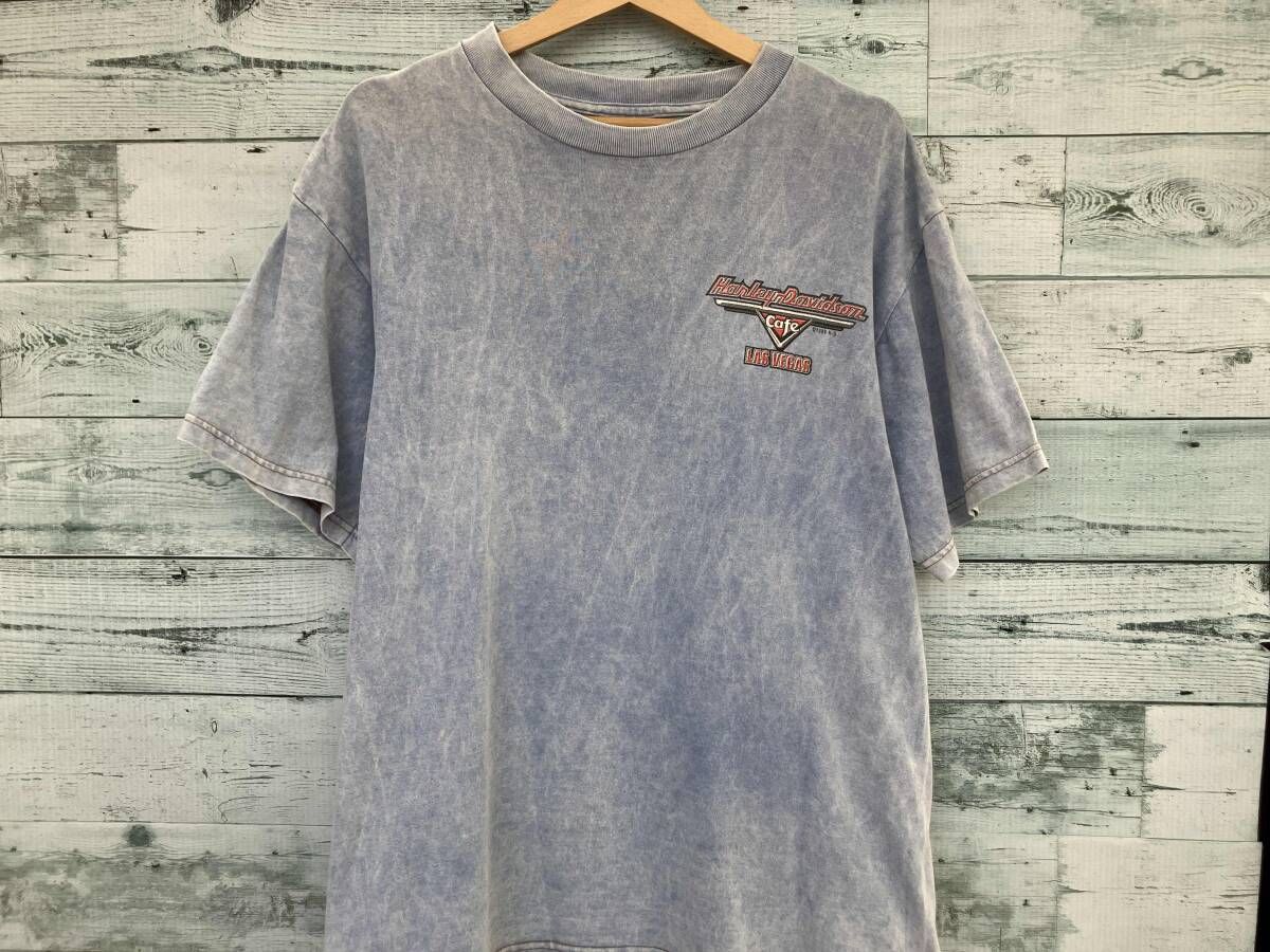 HARLEY-DAVIDSON cafe ハーレーダビッドソン カフェ 半袖Tシャツ Sサイズ ライトブルー