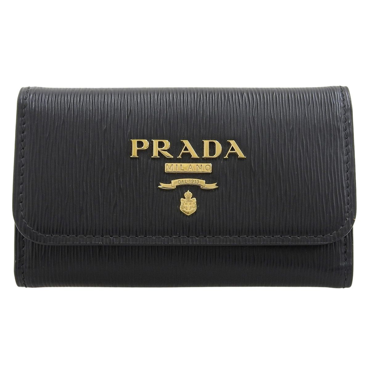 PRADA(プラダ) 6連キーケース キーケース/キーリング 六連 小物 サフィアーノレザー NERO ネロ ブラック黒 レッド赤 ゴールド金具 1PG222 レディース 40802190137【中古】【アラモード】