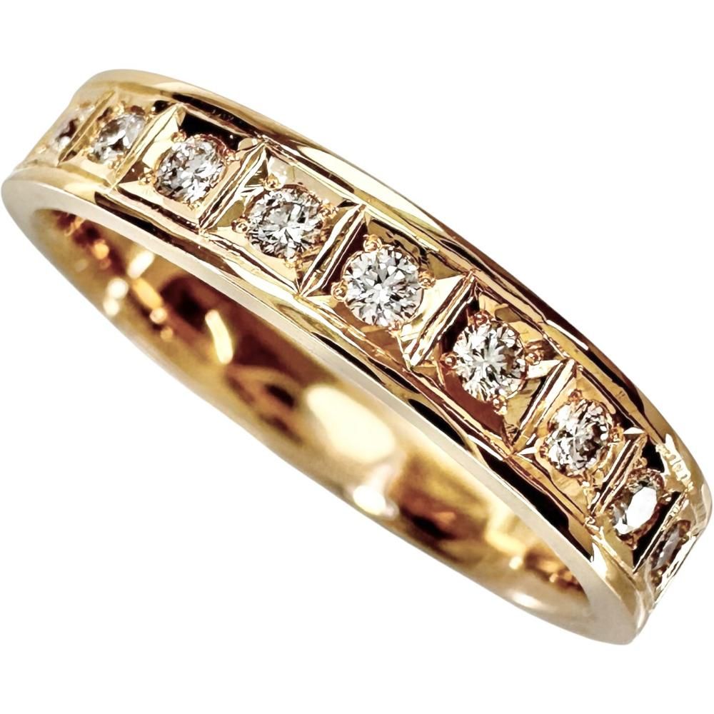 17号 【STAR JEWELRY/スタージュエリー】SJX ほぼエタニティ ダイヤモンド 0.38ct リング・指輪 K18ゴールド 18金 5.4g メンズ 【中古】【真子質店】【NN】