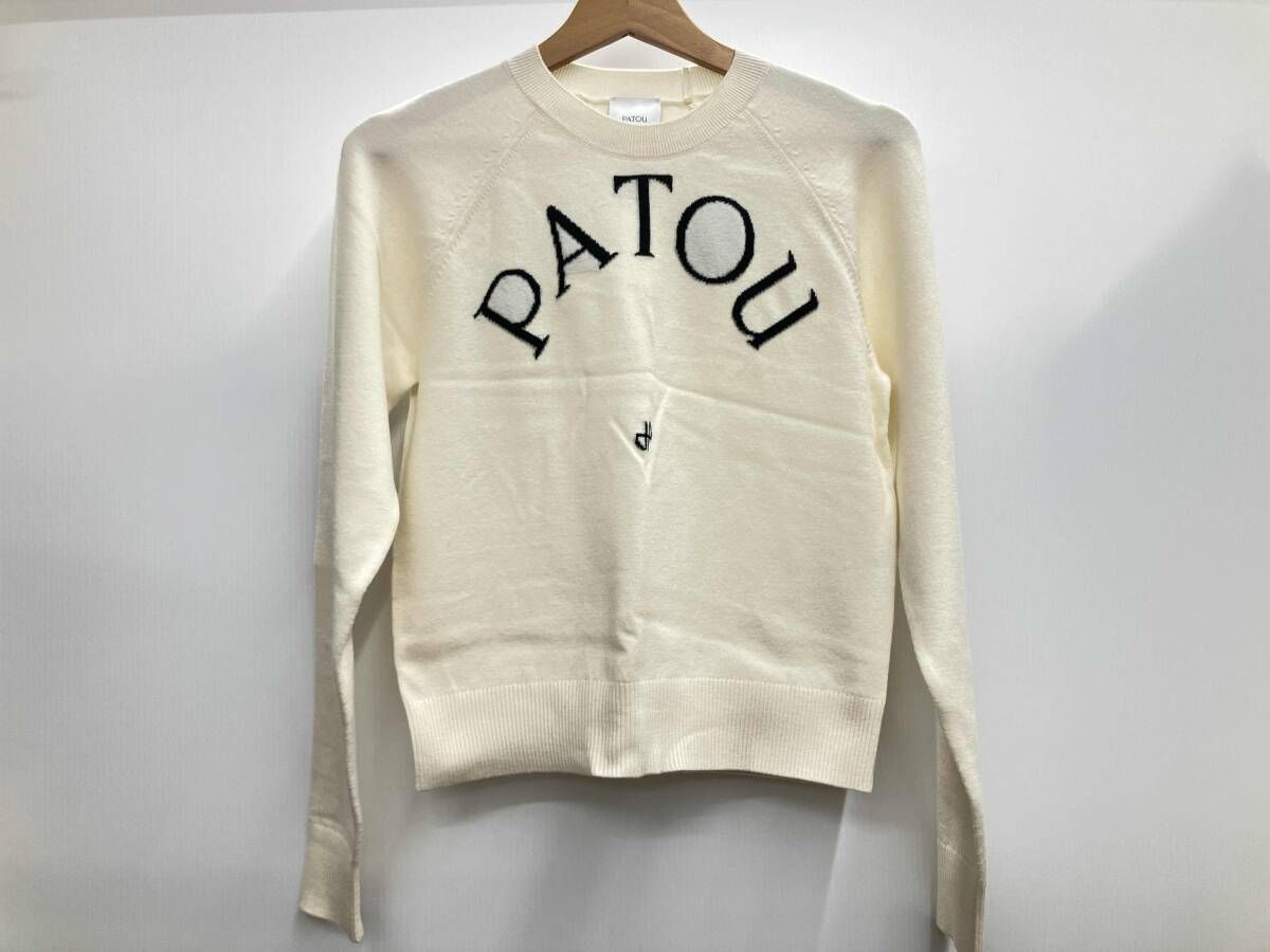 PATOU パトゥ ジャガードニット KN1108045001W 長袖 JACQUARD LONG SLEEV セーター クルーネック　ウール サイズS アイボリー 白系 春秋冬