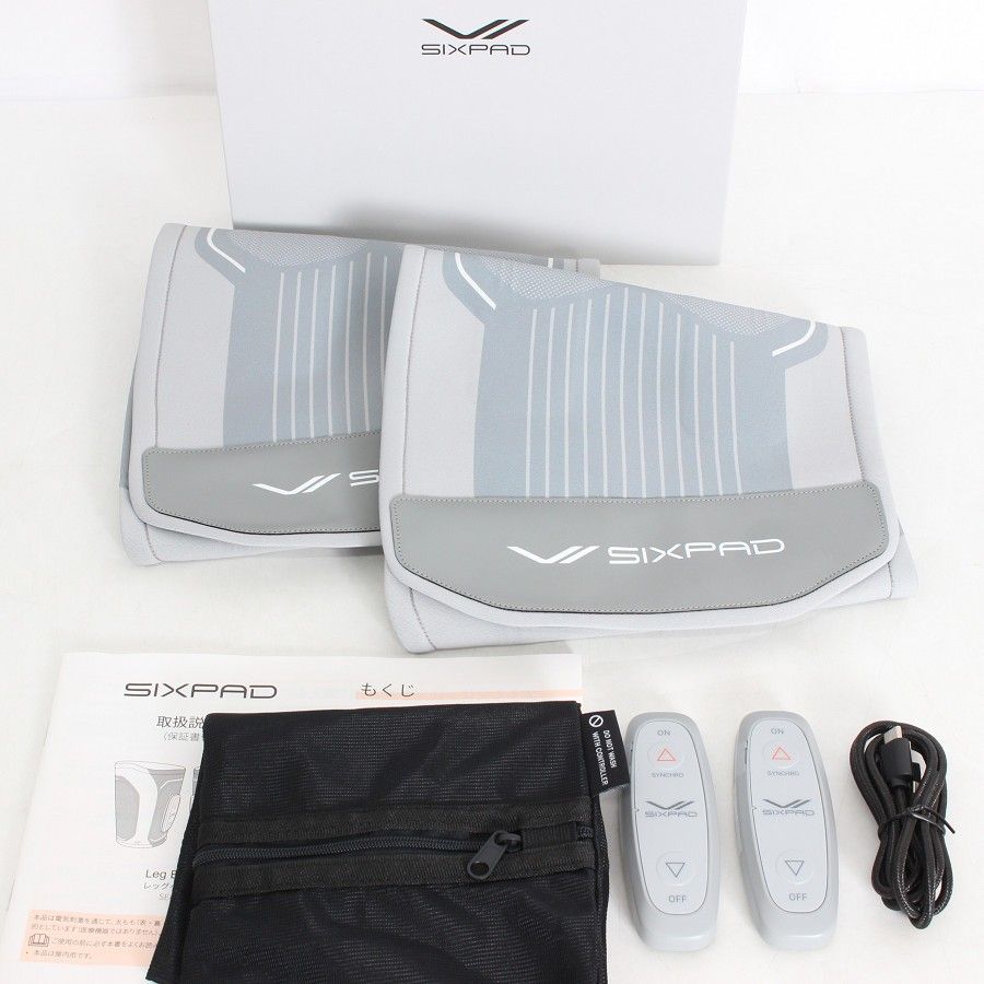 【美品】MTG SIXPAD Leg Belt 2 SE-DE-14B-L グレー Lサイズ リモコン付き シックスパッド レッグベルト2 本体
