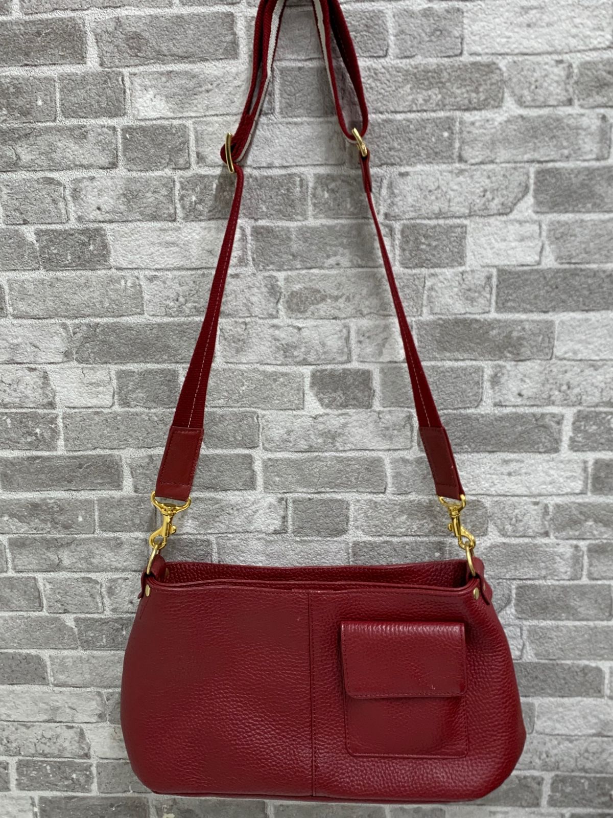 ATAO アタオ エルヴィ 2way ショルダーバッグ レザー ワインレッド 