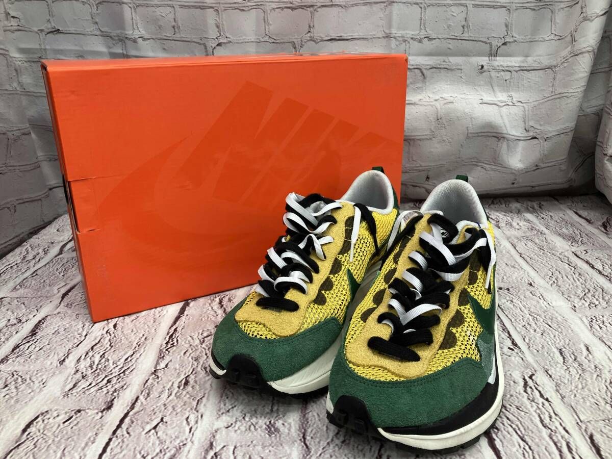 NIKE ナイキ スニーカー CV1363-700 VAPORWAFFLE SACAI イエロー グリーン 27.5cm