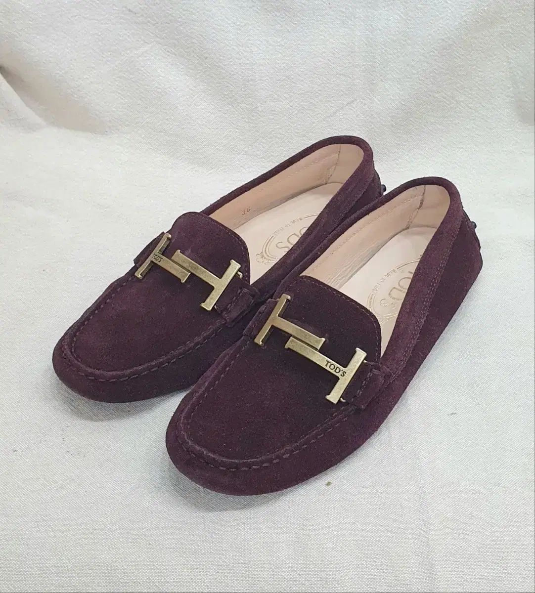 TOD'S トッズ スウェード ローファー バーガンディ 36