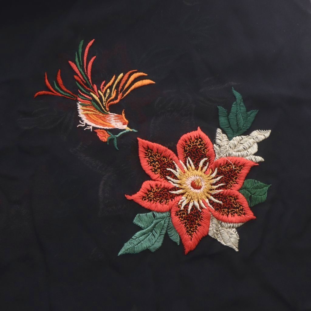 ヴィヴィアンタム VIVIENNE TAM パワーネット 刺繍 ストール シルク 花