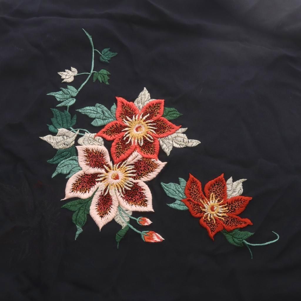 ヴィヴィアンタム VIVIENNE TAM パワーネット 刺繍 ストール シルク 花