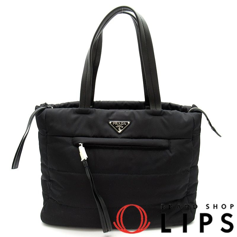 プラダ テスートボンバー ハンドバッグ 1BG059 ナイロン/レザー レディース ハンドバッグ ブラック(NERO) 美品 【
