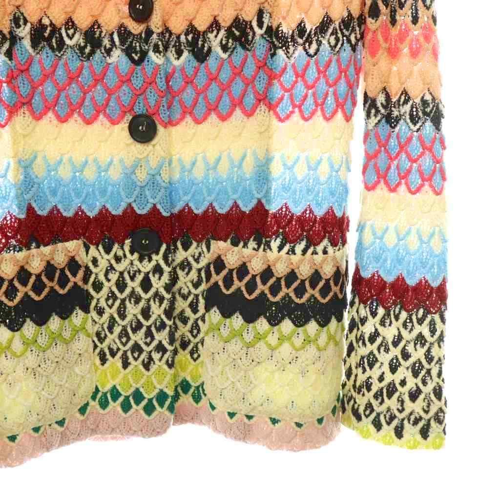 良品 MISSONI ミッソーニ ニット テーラード ジャケット 総柄 48 M ミッソーニ MISSONI ニットジャケット テーラードジャケット ウール混