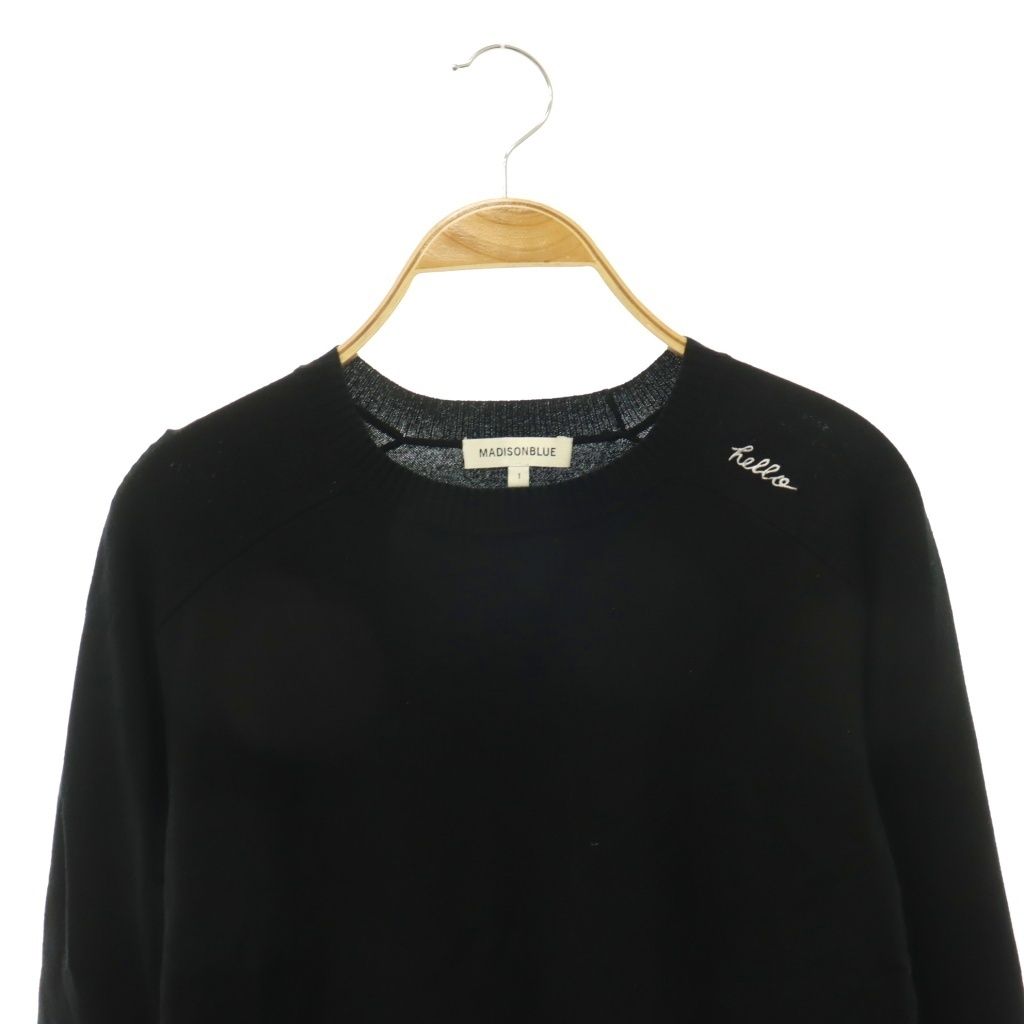 マディソンブルー　HELLO CREW NECK PO ニット　ブラック　01 マディソンブルー MADISONBLUE HELLO CREW NECK PO ニット セーター