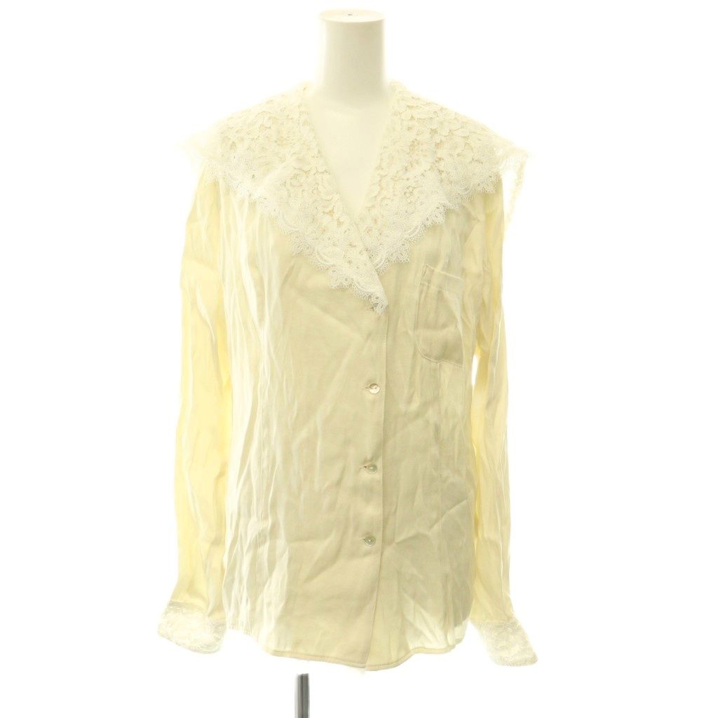 プランクプロジェクト PRANK PROJECT 26SS Lace Collar Shirt シャツ レース 長袖 F アイボリー /HK ■OS