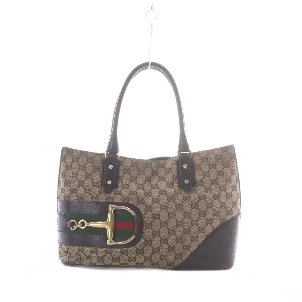グッチ GUCCI GGキャンバス ウェブライン ハンドバッグ トートバッグ