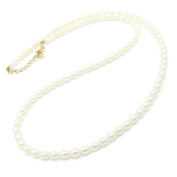 MIKIMOTO ミキモト PERLITA ペルリータ 淡水パール ネックレス 真珠3.3～3.4ミリ K18YG イエローゴールド/295766【中古】【BJ】