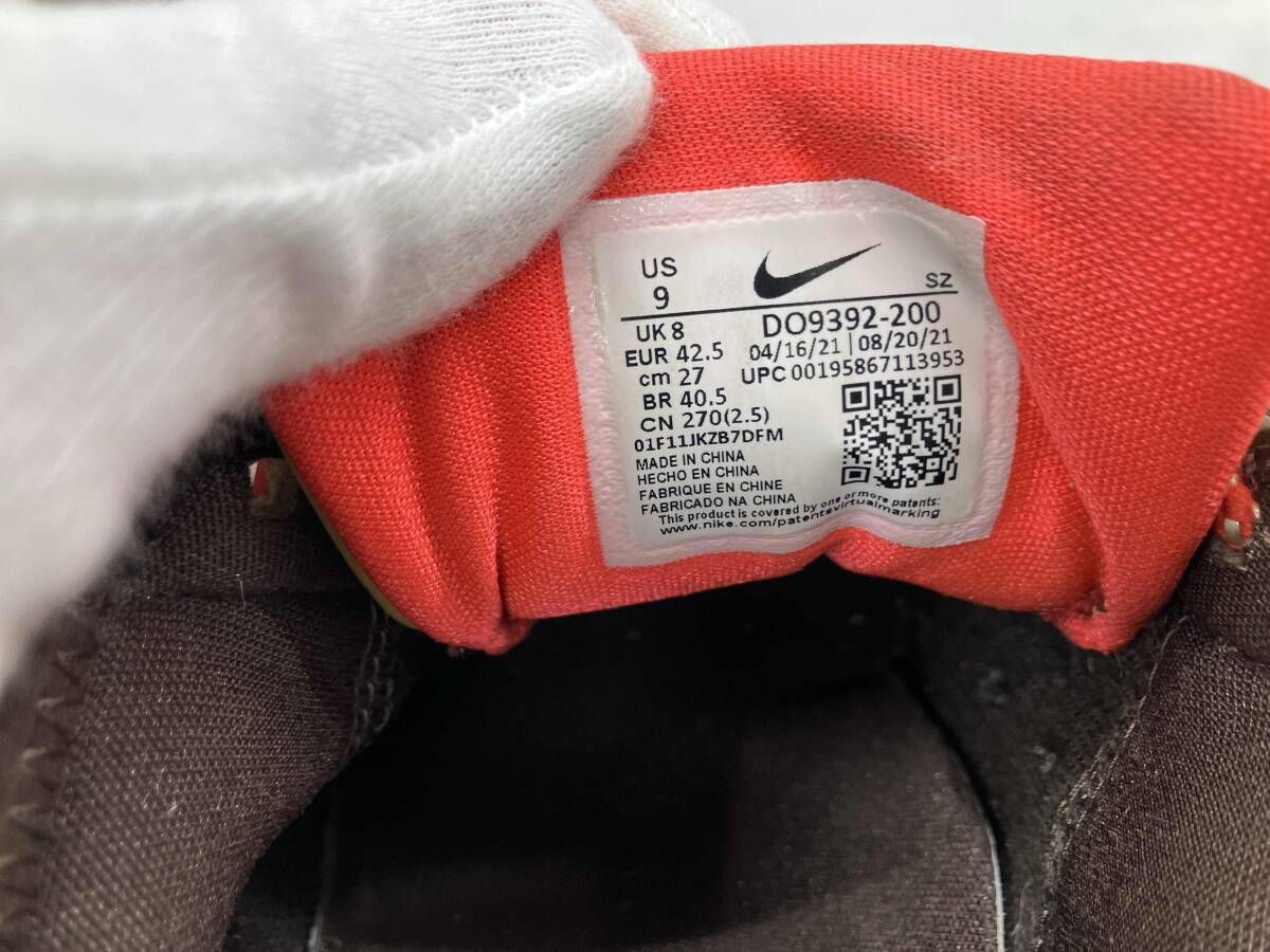 NIKE × Travis Scott ナイキ × トラビス スコット Air Max 1 'CACT.US Brown' エアマックスワン スニーカー DO9392 200 ブラウン