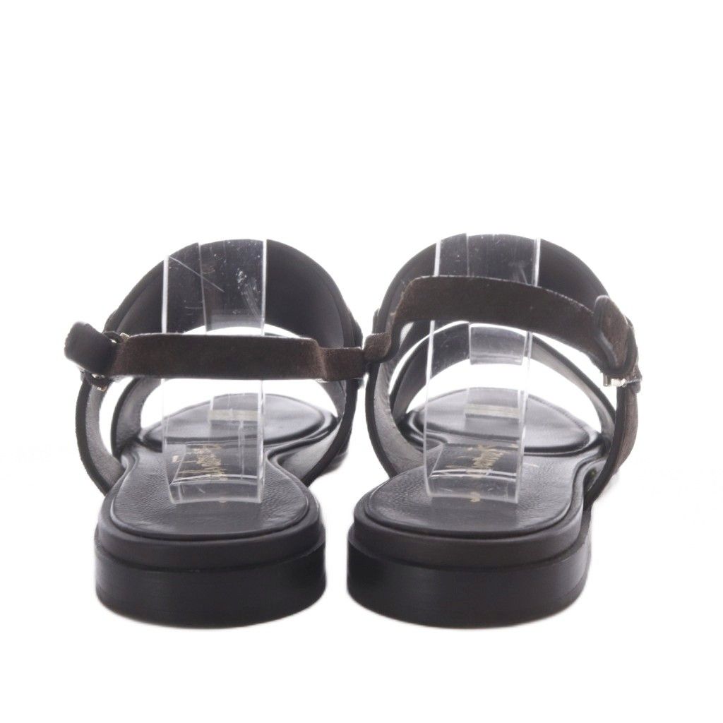 サルヴァトーレフェラガモ Salvatore Ferragamo salvatore chaim leather sandal サンダル フラット ガンチーニ スエード 7D ダークブラウン /YO3