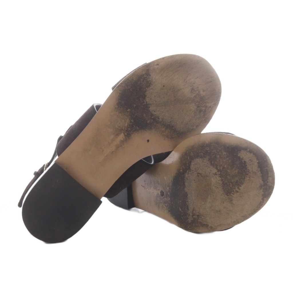 サルヴァトーレフェラガモ Salvatore Ferragamo salvatore chaim leather sandal サンダル フラット ガンチーニ スエード 7D ダークブラウン /YO3