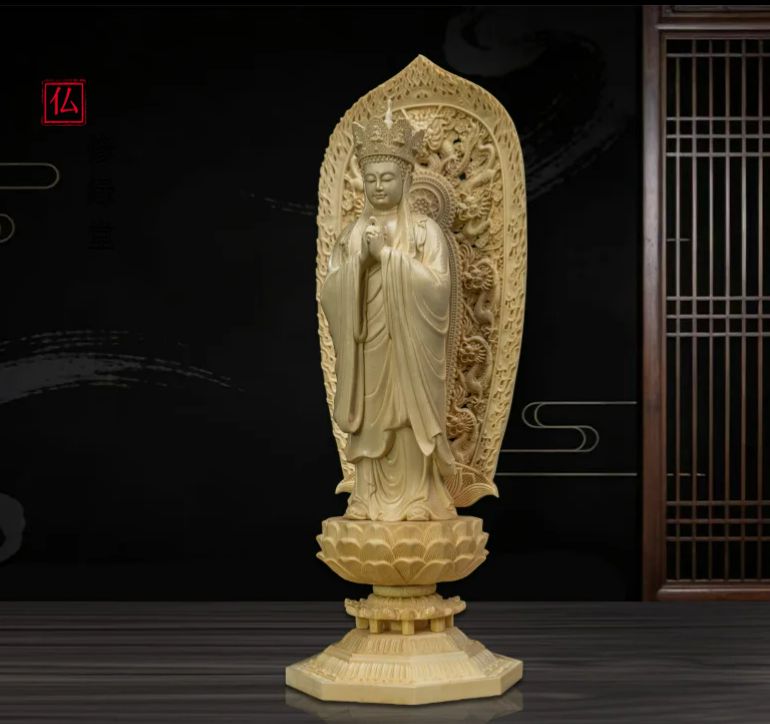 修縁堂】極上品 仏教工芸 精密細工 木彫仏像 毘卢遮那仏 仏教