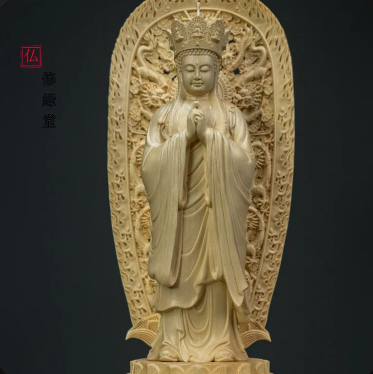 修縁堂】極上品 仏教工芸 精密細工 木彫仏像 毘卢遮那仏 仏教