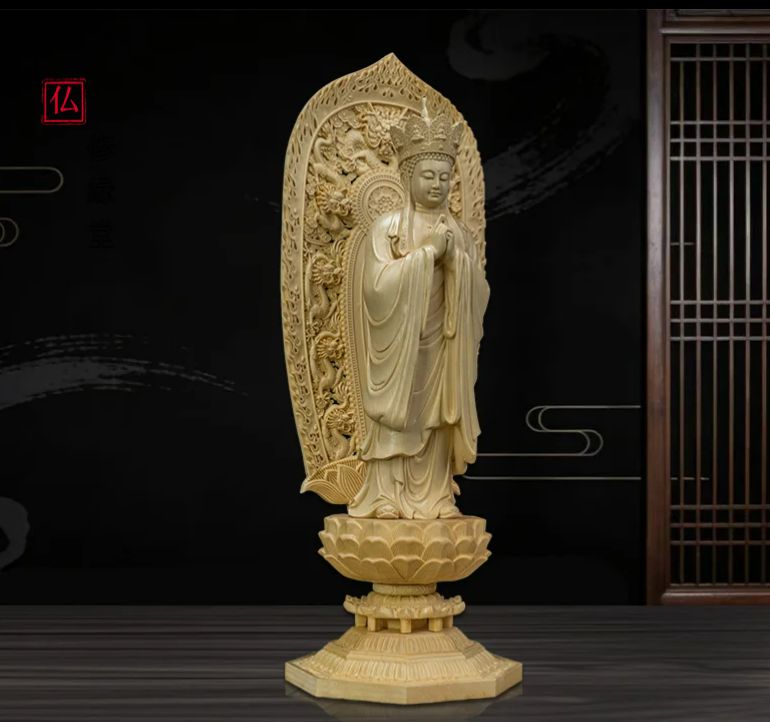 修縁堂】極上品 仏教工芸 精密細工 木彫仏像 毘卢遮那仏 仏教