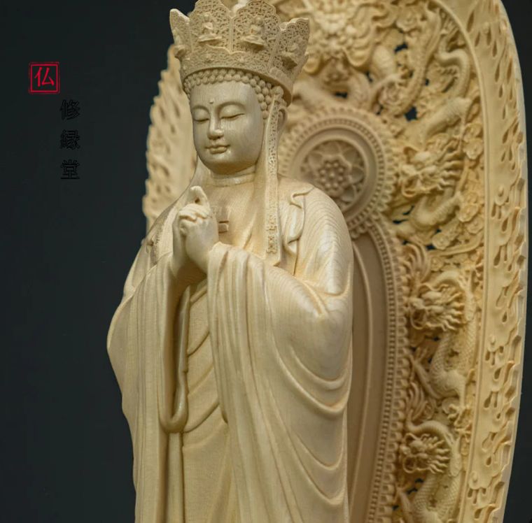 修縁堂】極上品 仏教工芸 精密細工 木彫仏像 毘卢遮那仏 仏教