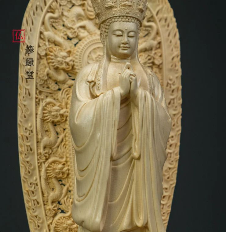 修縁堂】極上品 仏教工芸 精密細工 木彫仏像 毘卢遮那仏 仏教