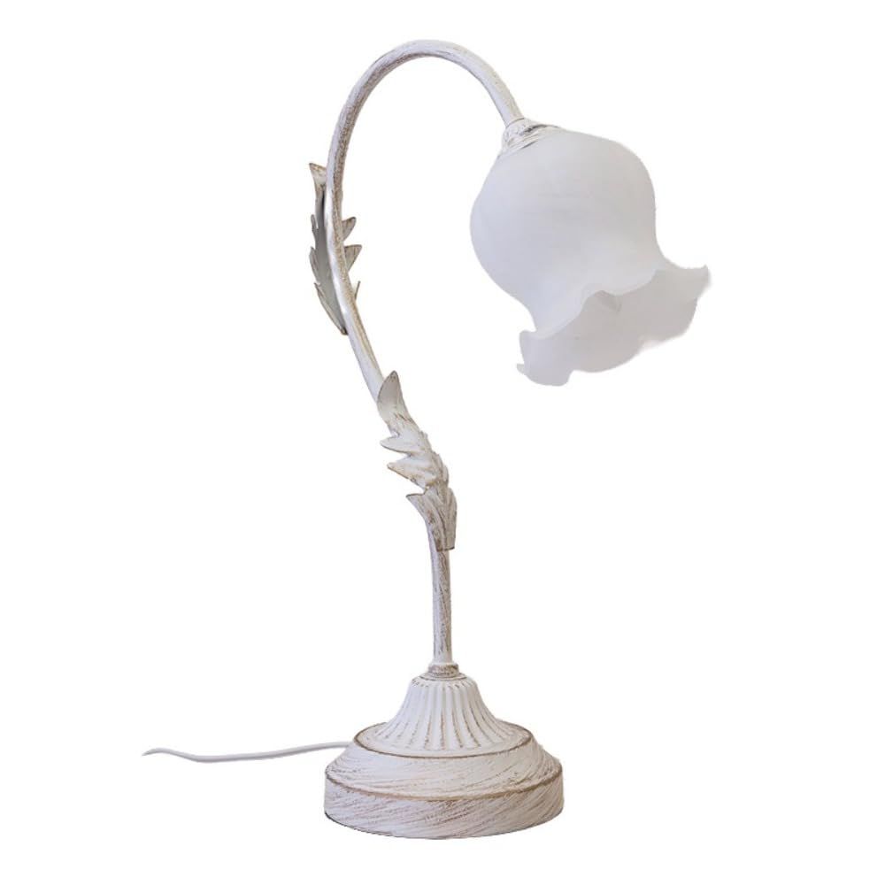 秋月貿易 クラシカルテーブルランプ Grace(グレース) ホワイトブラッシュゴールド 1灯 W13×D33×H47cm YG18207-1T WGD