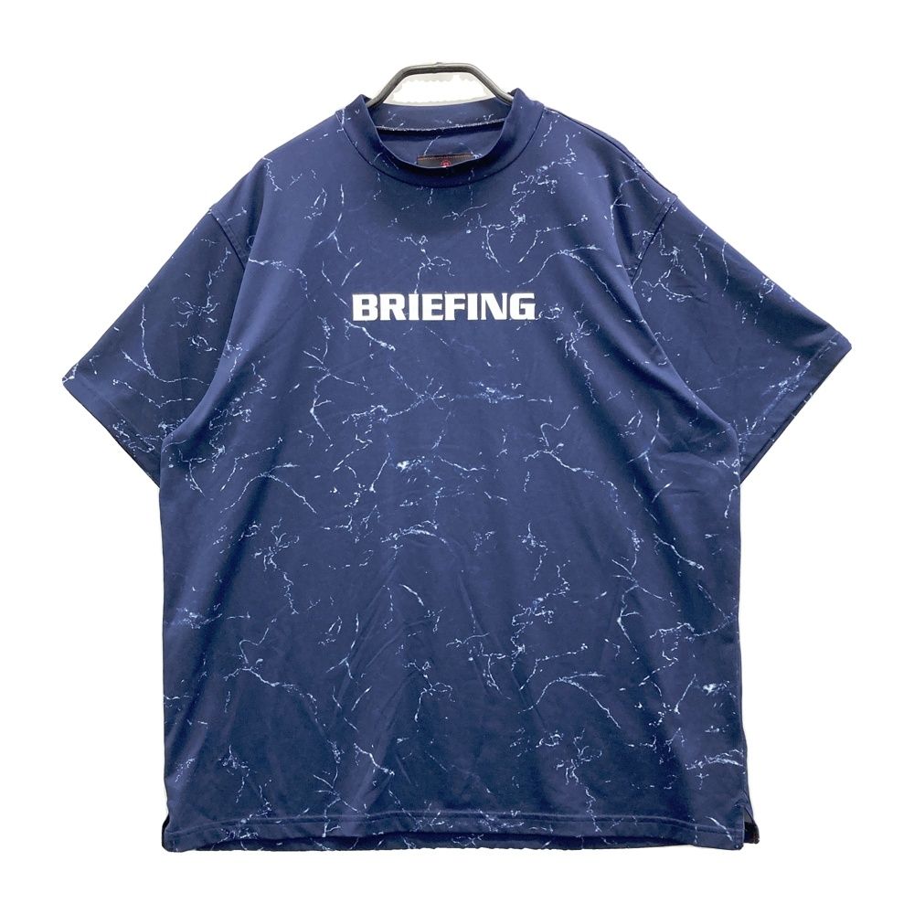 サイズ：M BRIEFING GOLF ブリーフィング ハイネック半袖Tシャツ 総柄 ネイビー系 [240101716707] ゴルフウェア メンズ ストスト