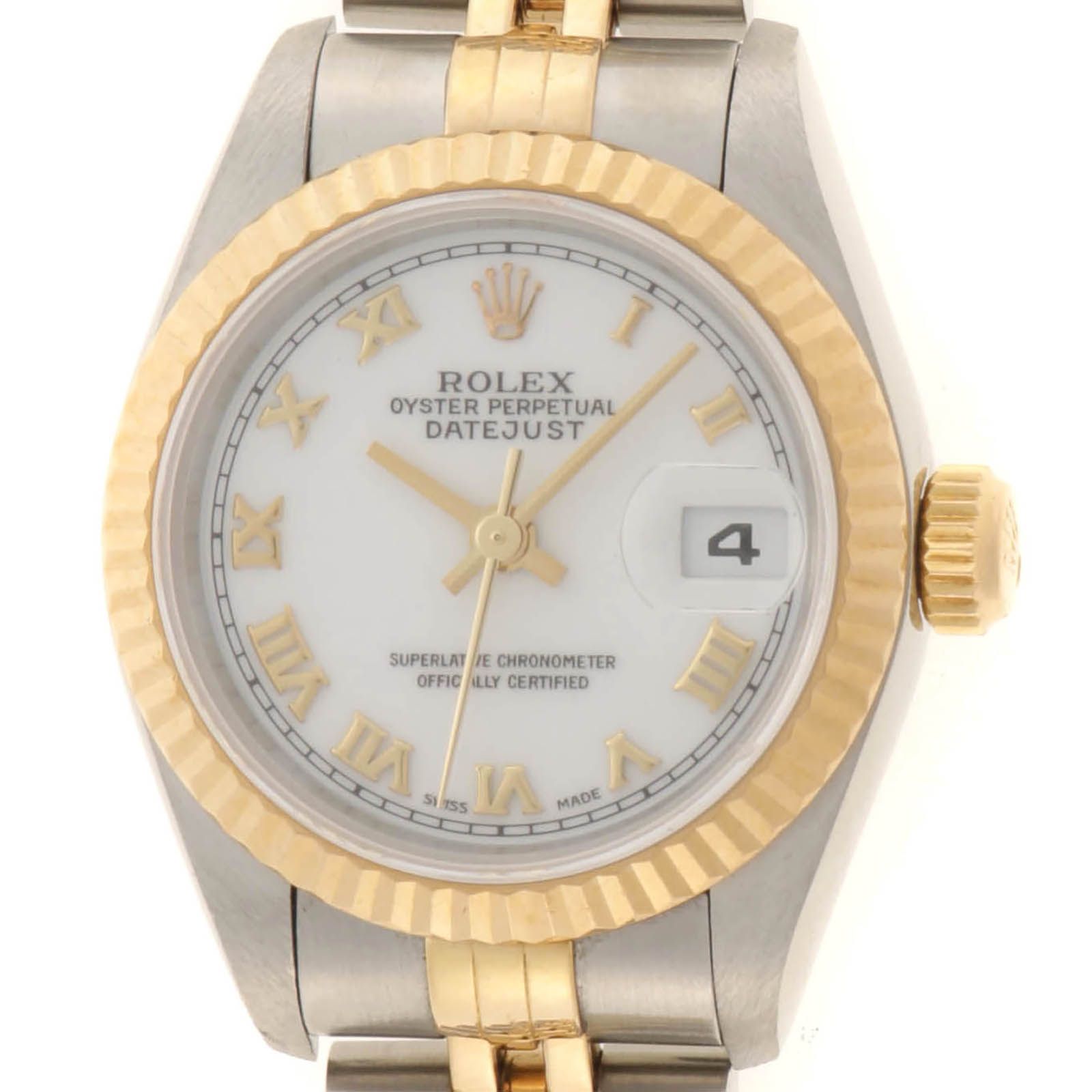 ROLEX ロレックス デイトジャスト 69173 腕時計 イエローゴールド/ステンレス ホワイトローマ文字盤 レディース【中古】473
