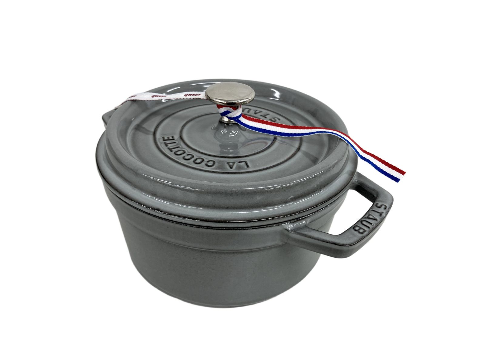 STAUB ストウブ ピコ ココット ラウンド 20cm グレー 1102018 調理器具 中古 美品 K11403839